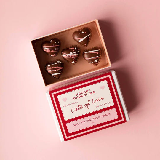 House of Chocolate - Jelly Tip Milk Chocolate Heart Bonbons